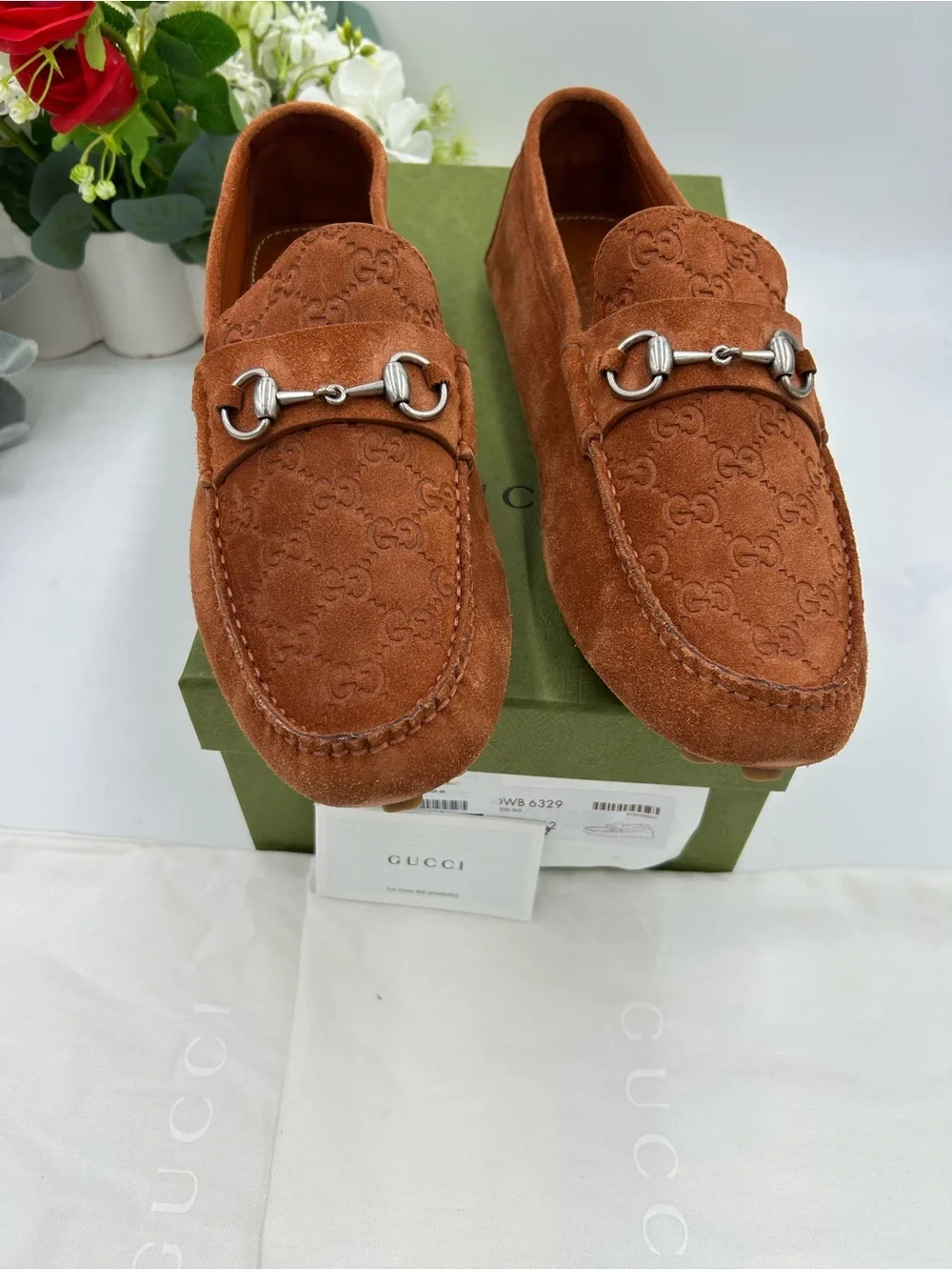 Men's Gucci JORDY horse bit suede loafers size 12 fits 12.5 US made in Italy